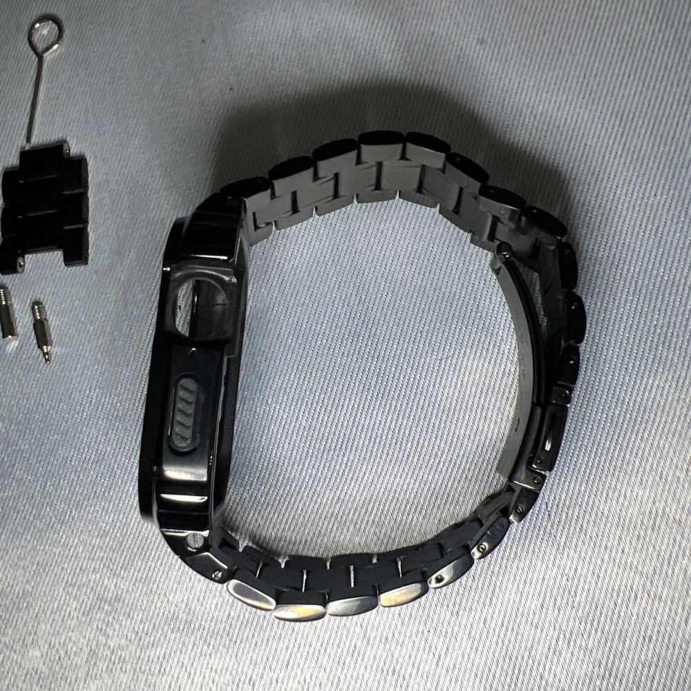 Stainless Steel Black Strap Cover Case For Apple Watch 42/44‎ MM